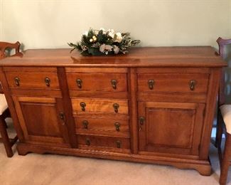 UNIQUE, LEOPOLD STICKLEY, CHERRY SERVER w/DROP HANDLES