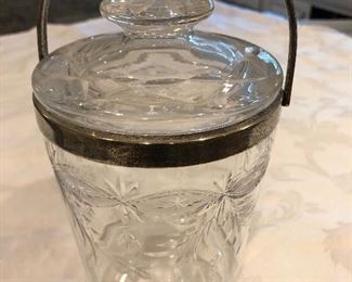 CRYSTAL & SILVER ICE BUCKET