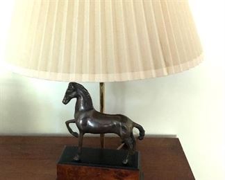 BRONZE HORSE LAMP