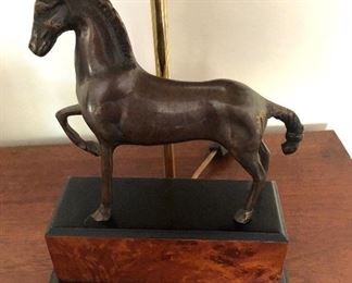 DETAIL of BRONZE HORSE LAMP