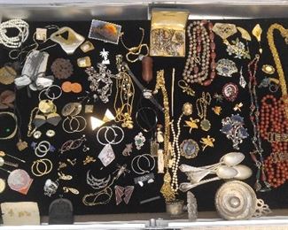 40s pieces, sterling jewelry & utensils, some gold