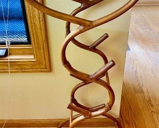 13.5 x 7.5 x 31H Rattan Wine Rack table $35