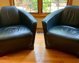 Dania Calia Black Leather Chairs
31w x 35d x 35h (seat 23w) $250 each