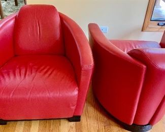 Dania Calia Red Leather Chairs
31w x 35d x 35h (seat 23w) $250 each