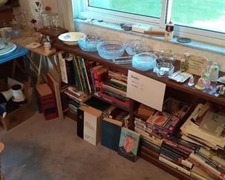 Collection of reference books and others types through out the house