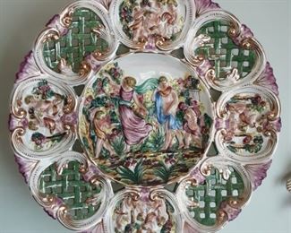 Capodimonte Lattice Italian Porcelain  Plate Wall Decor