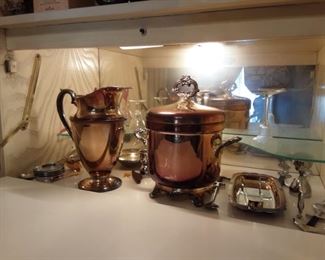 Sterling Silver Plated Pitcher & Ice Bucket, Miscellaneous Bar items
