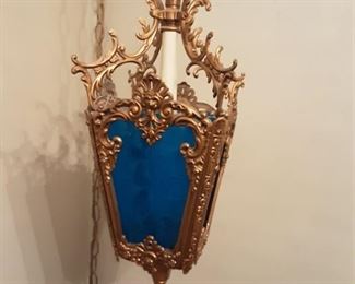 Awesome Blue Glass Hanging Lamp