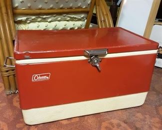Vintage Red Metal COLEMAN Cooler