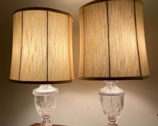 Vintage Glass Side Table Lamps