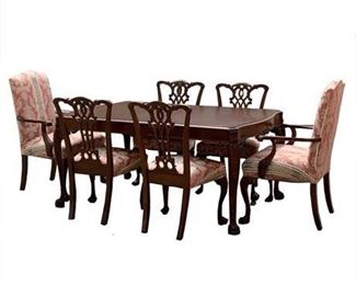 Lot 001
The Watertown Slide Corp. Chippendale Style Dining Table and Chairs