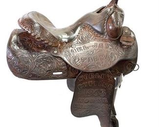 Lot 008
1963 Custom Western Cutting Saddle by Ryon of Fort Worth Texas