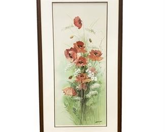Lot 025
Fredrick Leach AWS Watercolor and Gouche, Poppies and Daisies