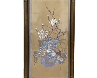 Lot 028
Chinese Floral Still Life on Silk