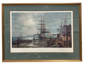 Lot 080
John Stobart Signed Lithograph "Vallejo Street Wharf in 1863"