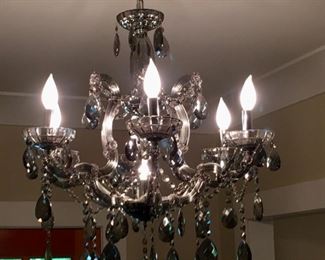 smoked glass foyer chandelier