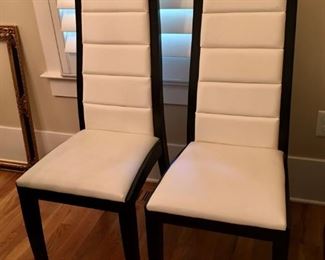high back leather dining chairs (12)