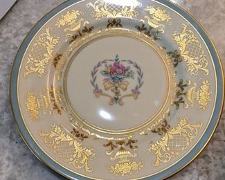 Antique gold rimmed Fine Concorde China dinner plates