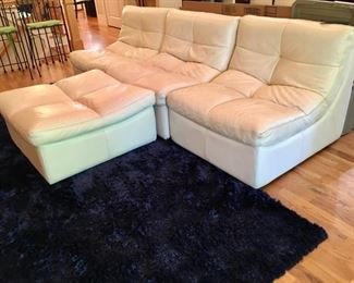 Cream Modern Leather sectional