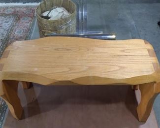 1990 Solid Oak Colectable Signed Stool 