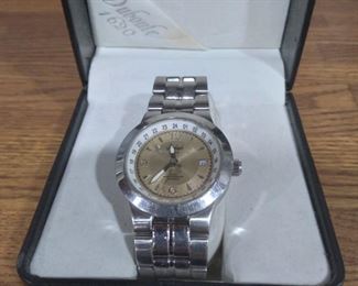 1650 Duboule All Stainless Steel Watch With Crystal Covers Front & Back. 
