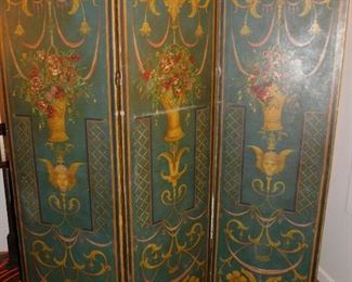 Painted antique room screen