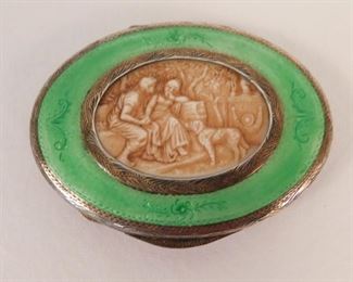 Silver and enamel compact