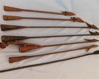 Several antique Whaling harpoons