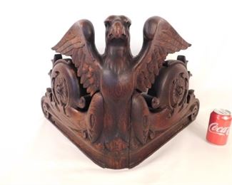 Victorian oak eagle pediment 
