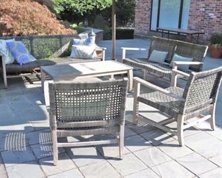 Patio Furniture - Settees and Chairs with Coffee Table / Cocktail Table 