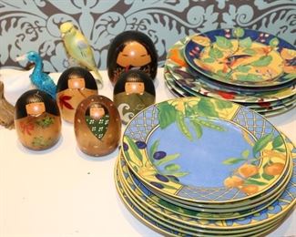 Colorful Dishes and Figurines