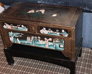 Stenciled Asian Style Cabinet