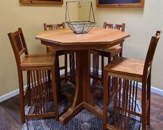 oak cafe table 4 chairs