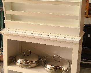 White bookshelf and book rack