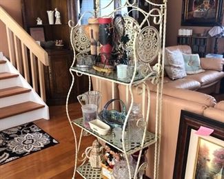 Iron display shelf & collectibles 