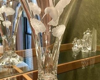 Waterford  Hummingbird Vase 14” designed by David Boyce #328/2500