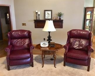 Leather Recliners - Bradington Young - Drop Leaf Side Table by Ethan Allen 