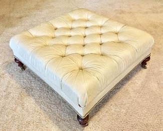 Leather Ottoman with casters