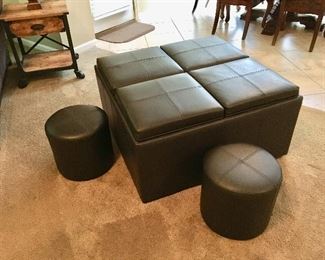 Ottoman with reversible tray tops 