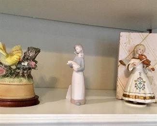 Porcelain Bird - Lladro- Porcelain Musical Angel  