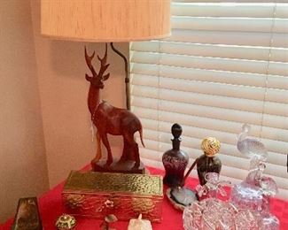 Deer Lamp - Cut Glass - Elegant Glass -  Flower Frogs - Porcelain.....