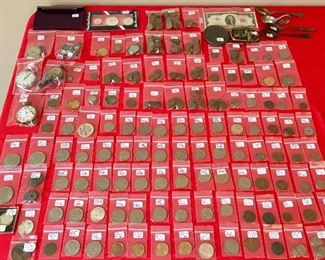 Coins- Kennedy Halves- Sacajawea- Susan B Anthony- Eisenhower Dollars - Wheat Pennies 