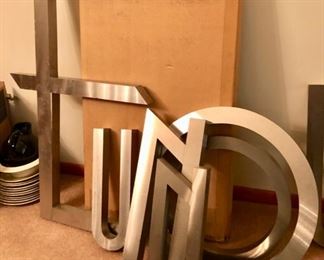 Steel letters from a restaurant 