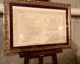 Original 1959 framed menu from The Forum Restaurant