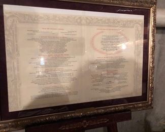 Original 1959 framed menu from The Forum Restaurant