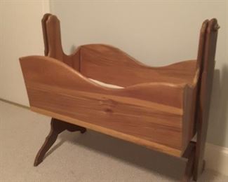 Vintage Hand made cedar cradle 