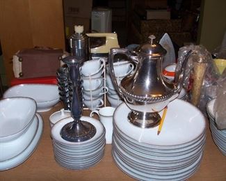Silver and Noritake (Shelia) sevice for 12