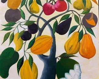 Fernand Pierre Signed Fruit Tree Oil Painting