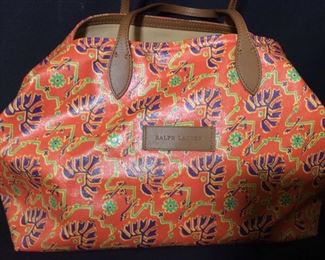 Luxe Ralph Lauren Orange Canvas Tote Bag