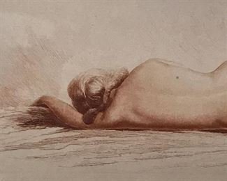 Jean Vyboud Signed Female Nude Copper Etching